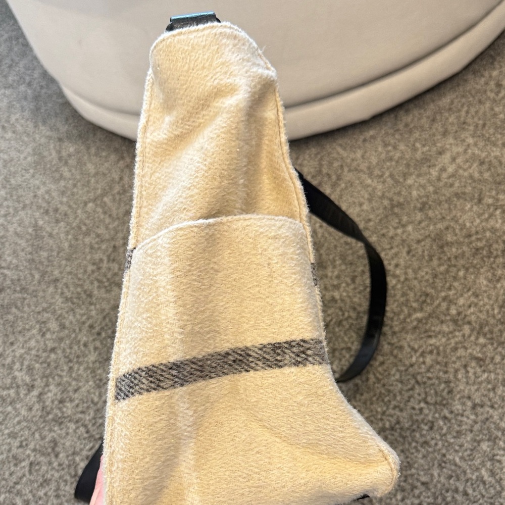 BEIS Beige Plaid Tote with Black Handles - Picture 9 of 16